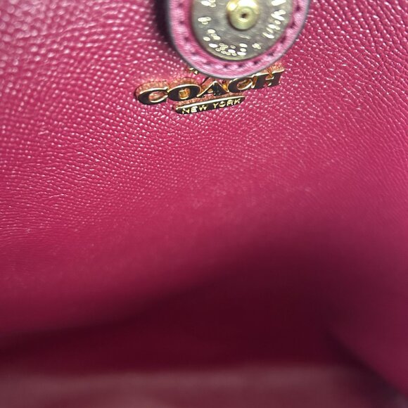 Coach Signature Canvas 5696 City Tote Bag In IM/Brown/Black Cherry-Large - Picture 14 of 16